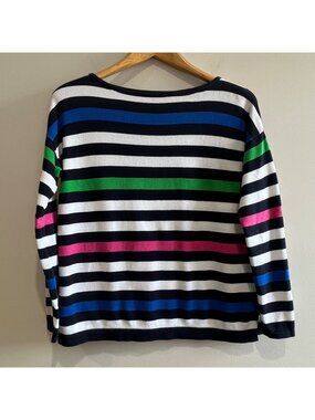 Chaps Striped Sweater Womens M Multicolor Modal  Cotton Lightweight